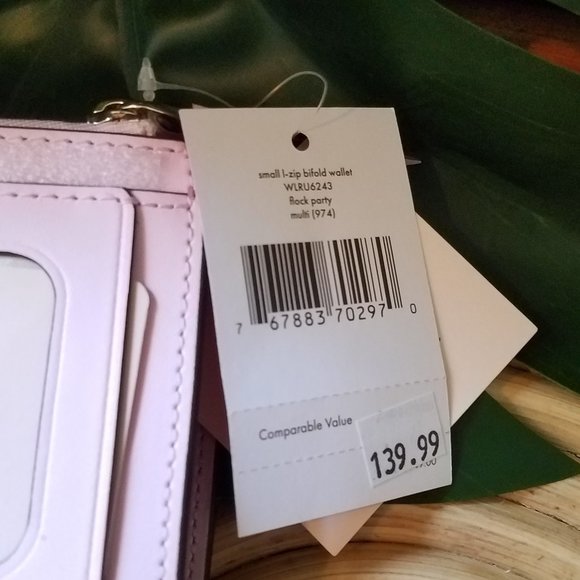 Small L-zip Bifold Wallet Kate Spade Parrot Flock - Picture 4 of 7